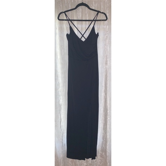 Black Maxi Slit bottom Dress - Picture 1 of 5